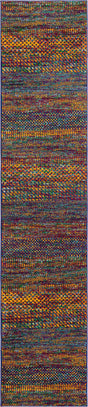 Multicolor 2' 7 x 12' Calypso Runner Area Rug 100% Polypropylene With Cotton Backing Colorful Vivid Traditional Design Carpet for Living Office Dining Rooms for Sale at Rug Engine