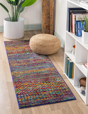 Multicolor 2' 7 x 12' Calypso Runner Area Rug 100% Polypropylene With Cotton Backing Colorful Vivid Traditional Design Carpet for Living Office Dining Rooms for Sale at Rug Engine