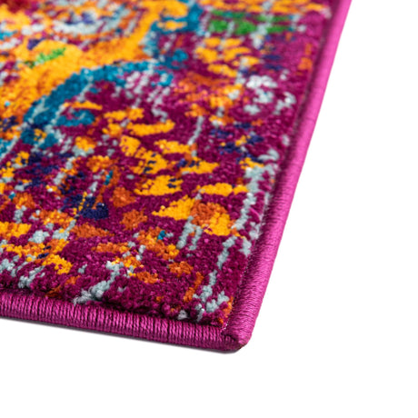 Orange 5' 3 x 8' Calypso Rectangle Area Rug 100% Polypropylene With Cotton Backing Colorful Vivid Traditional Design Carpet for Living Office Dining Rooms for Sale at Rug Engine