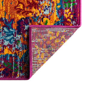 Orange 2' x 3' Calypso Rectangle Area Rug 100% Polypropylene With Cotton Backing Colorful Vivid Traditional Design Carpet for Living Office Dining Rooms for Sale at Rug Engine