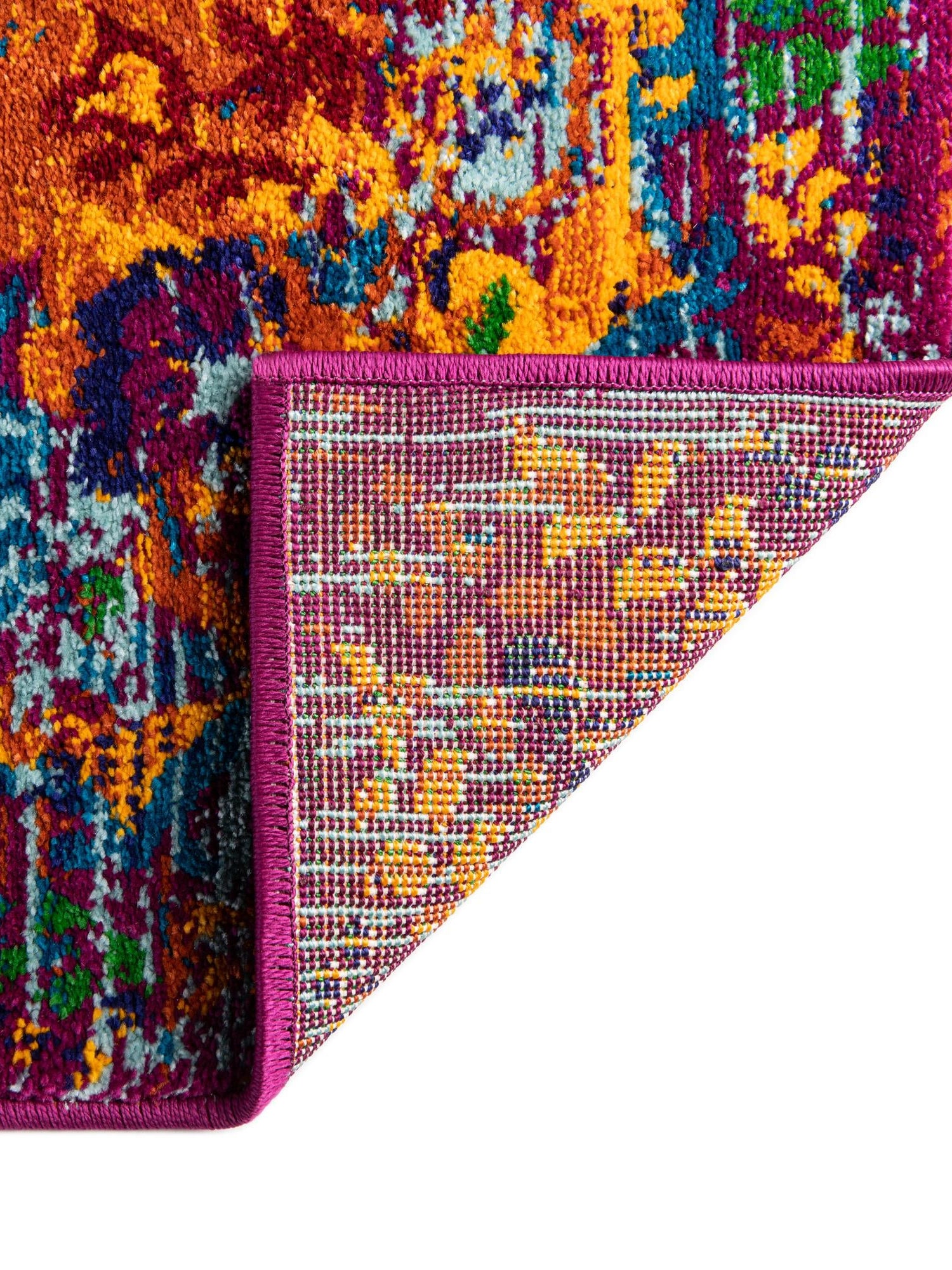 Orange 9' x 12' Calypso Rectangle Area Rug 100% Polypropylene With Cotton Backing Colorful Vivid Traditional Design Carpet for Living Office Dining Rooms for Sale at Rug Engine