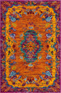 Orange 4' x 6' Calypso Rectangle Area Rug 100% Polypropylene With Cotton Backing Colorful Vivid Traditional Design Carpet for Living Office Dining Rooms for Sale at Rug Engine