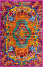Orange 2' x 3' Calypso Rectangle Area Rug 100% Polypropylene With Cotton Backing Colorful Vivid Traditional Design Carpet for Living Office Dining Rooms for Sale at Rug Engine
