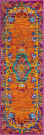 Orange 2' x 6' Calypso Runner Area Rug 100% Polypropylene With Cotton Backing Colorful Vivid Traditional Design Carpet for Living Office Dining Rooms for Sale at Rug Engine
