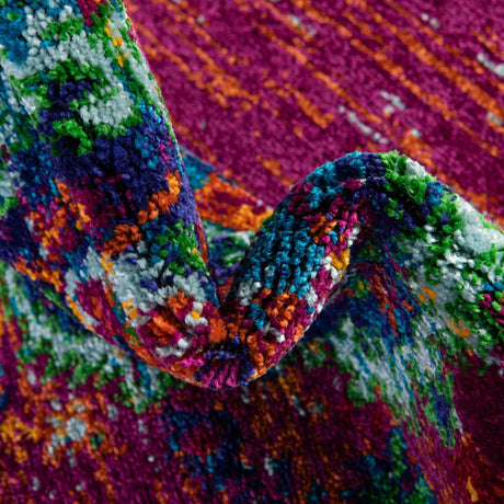 Fuchsia 4' x 6' Calypso Rectangle Area Rug 100% Polypropylene With Cotton Backing Colorful Vivid Traditional Design Carpet for Living Office Dining Rooms for Sale at Rug Engine