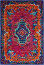 Fuchsia 4' x 6' Calypso Rectangle Area Rug 100% Polypropylene With Cotton Backing Colorful Vivid Traditional Design Carpet for Living Office Dining Rooms for Sale at Rug Engine