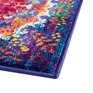 Fuchsia 2' 7 x 12' Calypso Runner Area Rug 100% Polypropylene With Cotton Backing Colorful Vivid Traditional Design Carpet for Living Office Dining Rooms for Sale at Rug Engine