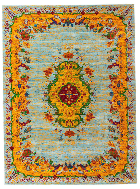 Aqua 9' x 12' Calypso Rectangle Area Rug 100% Polypropylene With Cotton Backing Colorful Vivid Traditional Design Carpet for Living Office Dining Rooms for Sale at Rug Engine