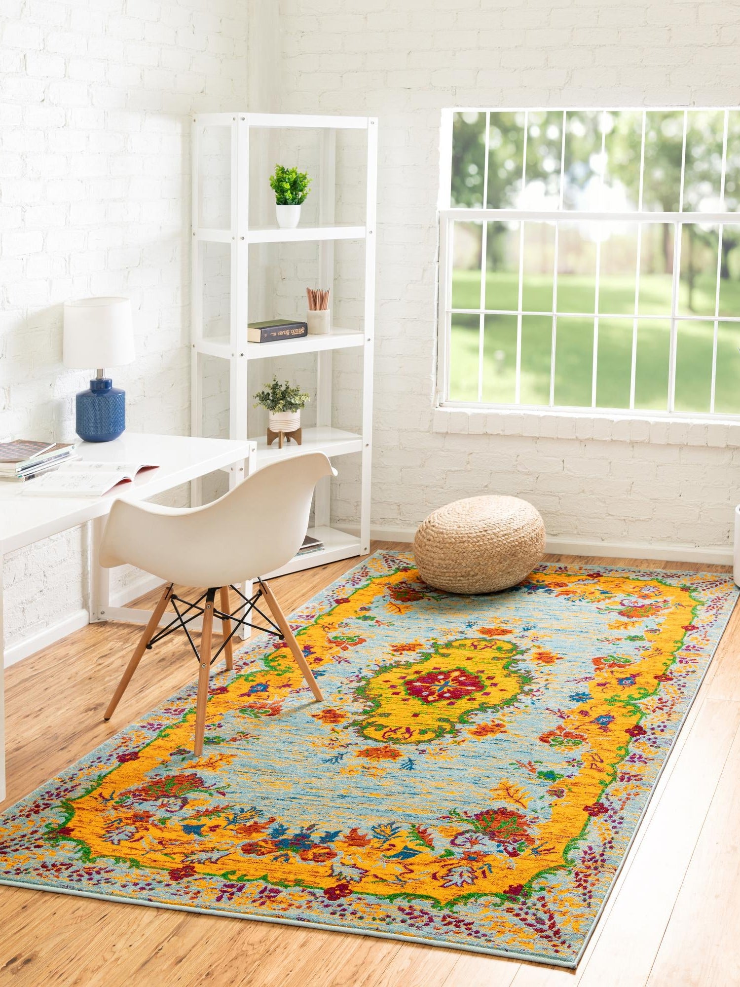 Aqua 1' 4 x 1' 4 Calypso Sample Area Rug 100% Polypropylene With Cotton Backing Colorful Vivid Traditional Design Carpet for Living Office Dining Rooms for Sale at Rug Engine