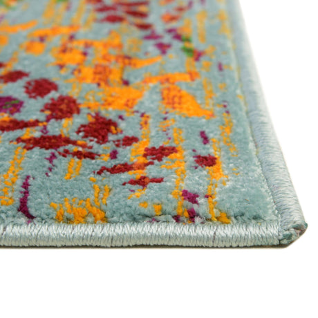 Aqua 2' x 3' Calypso Rectangle Area Rug 100% Polypropylene With Cotton Backing Colorful Vivid Traditional Design Carpet for Living Office Dining Rooms for Sale at Rug Engine
