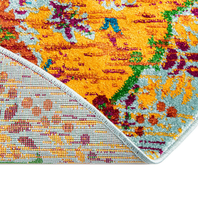 Aqua 7' 10 x 10' Calypso Oval Area Rug 100% Polypropylene With Cotton Backing Colorful Vivid Traditional Design Carpet for Living Office Dining Rooms for Sale at Rug Engine