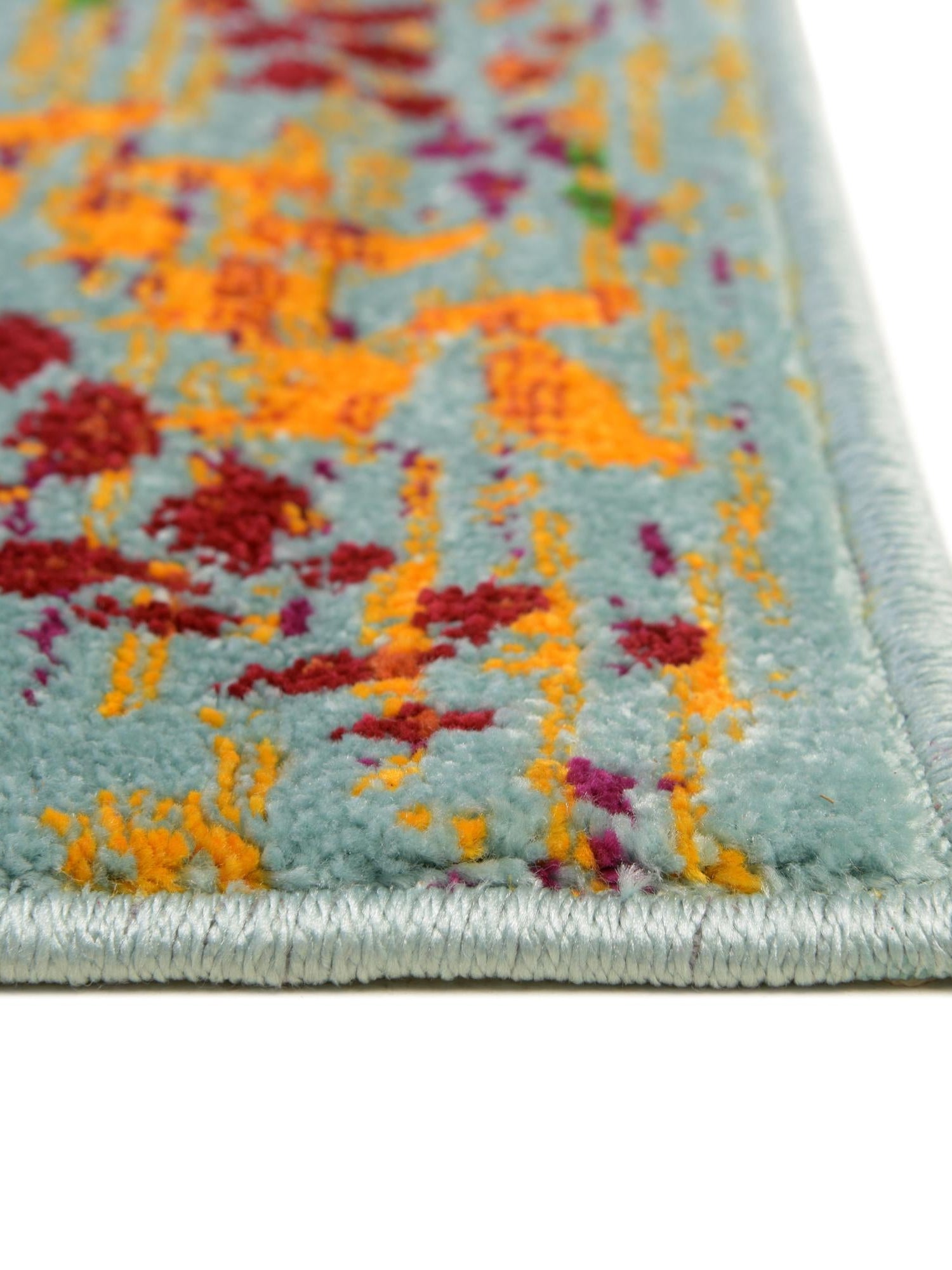 Aqua 2' 7 x 12' Calypso Runner Area Rug 100% Polypropylene With Cotton Backing Colorful Vivid Traditional Design Carpet for Living Office Dining Rooms for Sale at Rug Engine