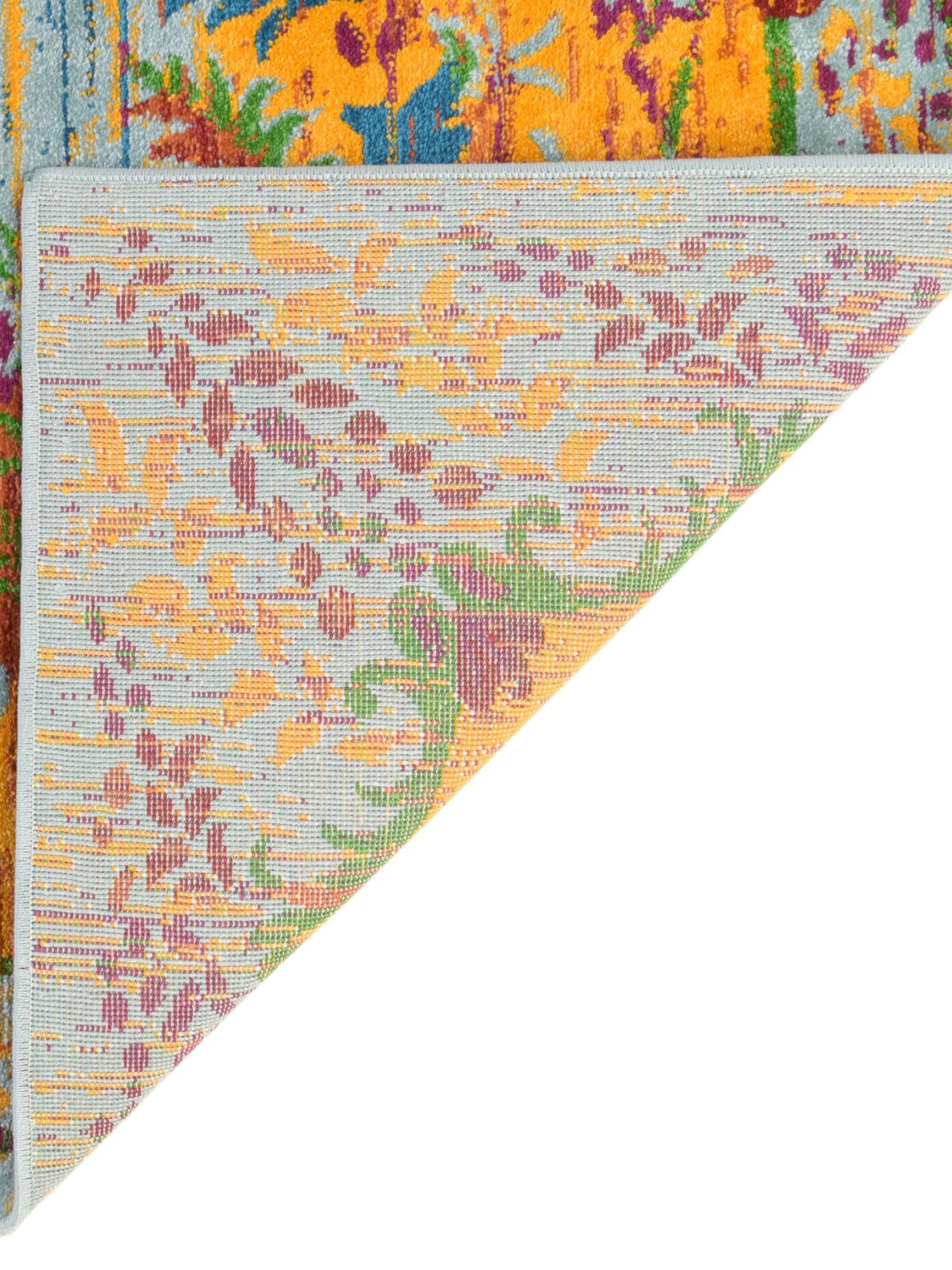 Aqua 2' 7 x 12' Calypso Runner Area Rug 100% Polypropylene With Cotton Backing Colorful Vivid Traditional Design Carpet for Living Office Dining Rooms for Sale at Rug Engine