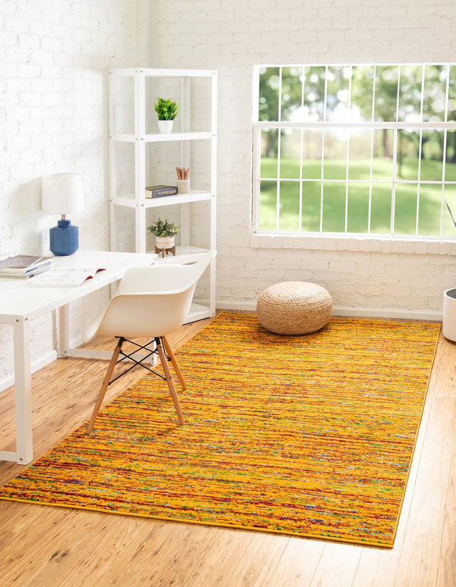 Yellow 2' x 3' Calypso Rectangle Area Rug 100% Polypropylene With Cotton Backing Colorful Vivid Traditional Design Carpet for Living Office Dining Rooms for Sale at Rug Engine