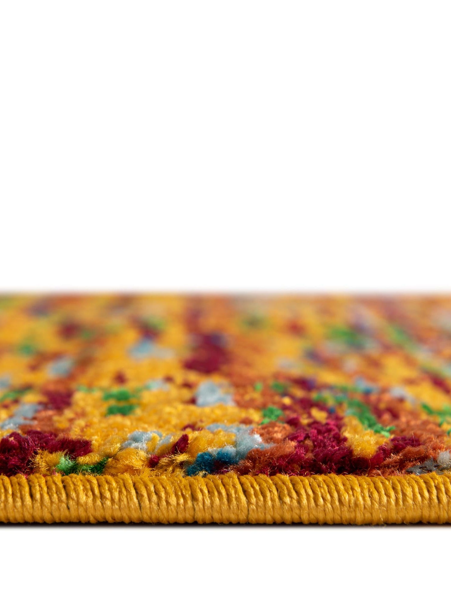Yellow 7' 10 x 10' Calypso Rectangle Area Rug 100% Polypropylene With Cotton Backing Colorful Vivid Traditional Design Carpet for Living Office Dining Rooms for Sale at Rug Engine