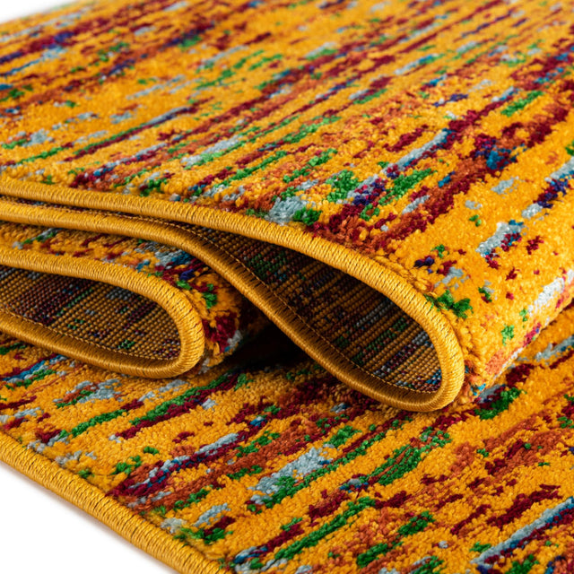 Yellow 7' 10 x 10' Calypso Rectangle Area Rug 100% Polypropylene With Cotton Backing Colorful Vivid Traditional Design Carpet for Living Office Dining Rooms for Sale at Rug Engine