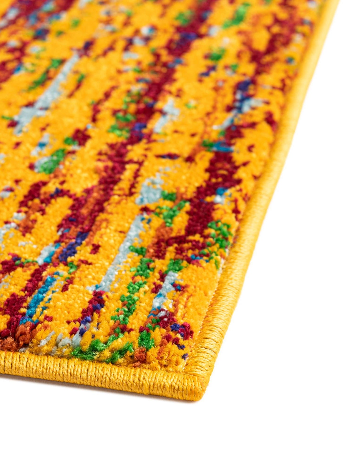 Yellow 7' 10 x 10' Calypso Rectangle Area Rug 100% Polypropylene With Cotton Backing Colorful Vivid Traditional Design Carpet for Living Office Dining Rooms for Sale at Rug Engine