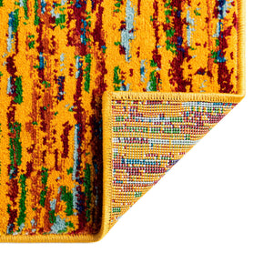 Yellow 4' x 6' Calypso Rectangle Area Rug 100% Polypropylene With Cotton Backing Colorful Vivid Traditional Design Carpet for Living Office Dining Rooms for Sale at Rug Engine