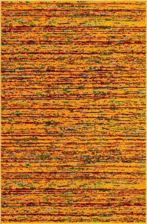 Yellow 4' x 6' Calypso Rectangle Area Rug 100% Polypropylene With Cotton Backing Colorful Vivid Traditional Design Carpet for Living Office Dining Rooms for Sale at Rug Engine