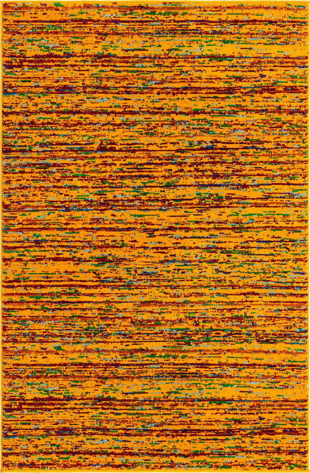 Yellow 4' x 6' Calypso Rectangle Area Rug 100% Polypropylene With Cotton Backing Colorful Vivid Traditional Design Carpet for Living Office Dining Rooms for Sale at Rug Engine