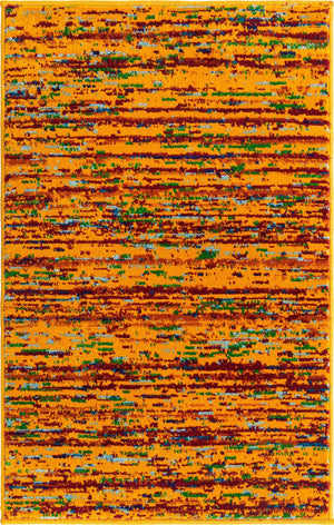 Yellow 2' x 3' Calypso Rectangle Area Rug 100% Polypropylene With Cotton Backing Colorful Vivid Traditional Design Carpet for Living Office Dining Rooms for Sale at Rug Engine