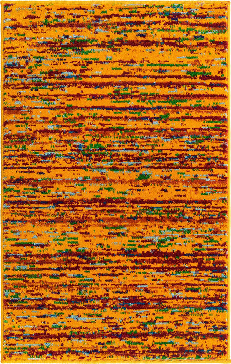 Yellow 2' x 3' Calypso Rectangle Area Rug 100% Polypropylene With Cotton Backing Colorful Vivid Traditional Design Carpet for Living Office Dining Rooms for Sale at Rug Engine