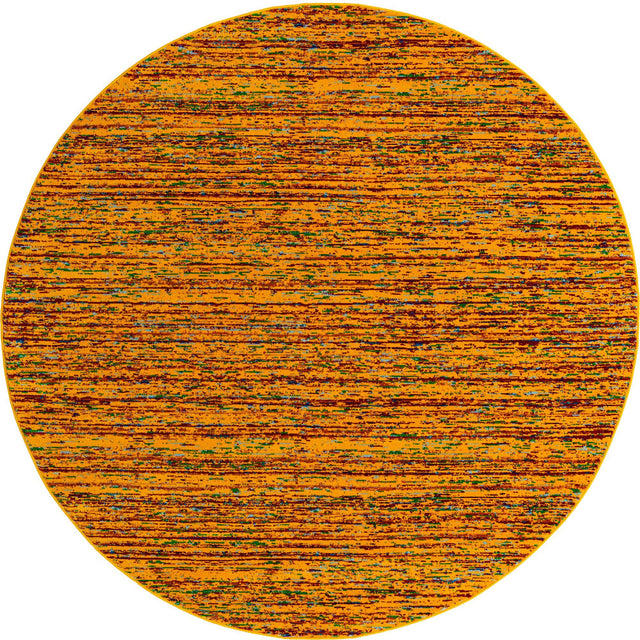 Yellow 7' 10 x 7' 10 Calypso Round Area Rug 100% Polypropylene With Cotton Backing Colorful Vivid Traditional Design Carpet for Living Office Dining Rooms for Sale at Rug Engine