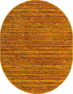 Yellow 7' 10 x 10' Calypso Oval Area Rug 100% Polypropylene With Cotton Backing Colorful Vivid Traditional Design Carpet for Living Office Dining Rooms for Sale at Rug Engine