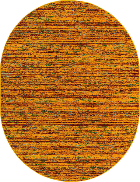Yellow 7' 10 x 10' Calypso Oval Area Rug 100% Polypropylene With Cotton Backing Colorful Vivid Traditional Design Carpet for Living Office Dining Rooms for Sale at Rug Engine
