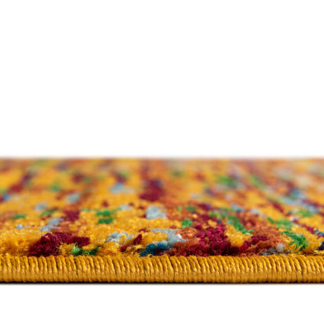 Yellow 5' 3 x 8' Calypso Oval Area Rug 100% Polypropylene With Cotton Backing Colorful Vivid Traditional Design Carpet for Living Office Dining Rooms for Sale at Rug Engine