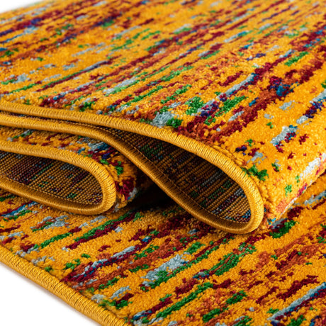 Yellow 5' 3 x 8' Calypso Oval Area Rug 100% Polypropylene With Cotton Backing Colorful Vivid Traditional Design Carpet for Living Office Dining Rooms for Sale at Rug Engine