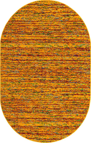 Yellow 5' 3 x 8' Calypso Oval Area Rug 100% Polypropylene With Cotton Backing Colorful Vivid Traditional Design Carpet for Living Office Dining Rooms for Sale at Rug Engine