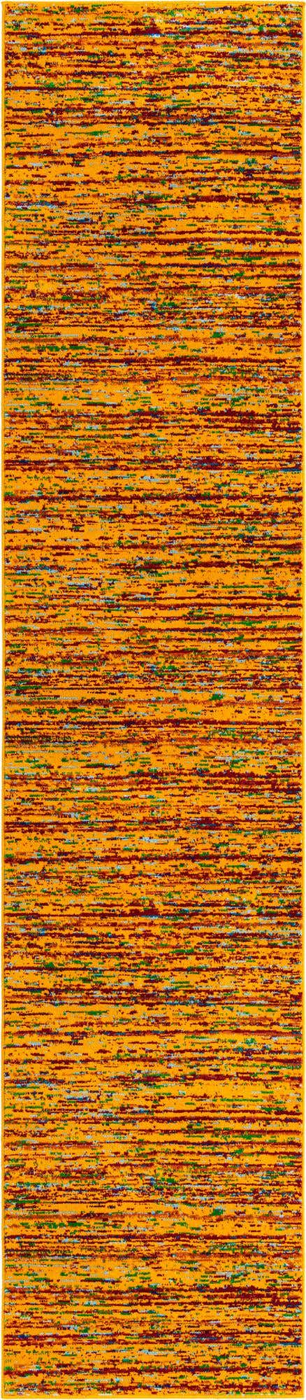 Yellow 2' 7 x 12' Calypso Runner Area Rug 100% Polypropylene With Cotton Backing Colorful Vivid Traditional Design Carpet for Living Office Dining Rooms for Sale at Rug Engine