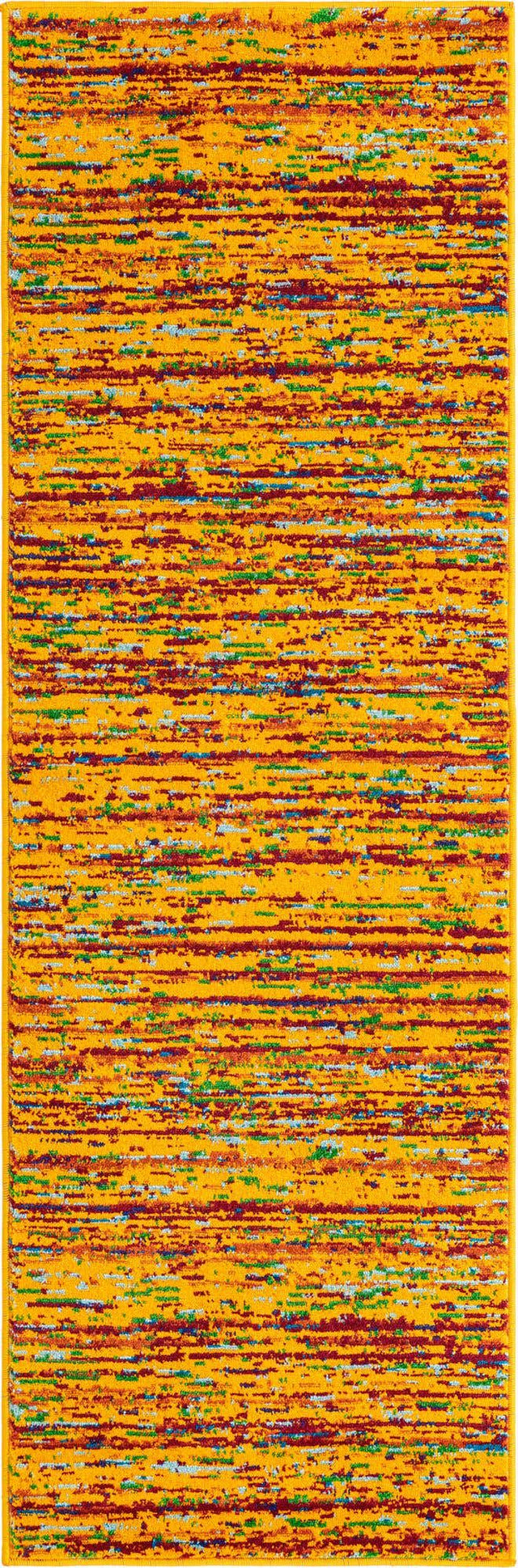 Yellow 2' x 6' Calypso Runner Area Rug 100% Polypropylene With Cotton Backing Colorful Vivid Traditional Design Carpet for Living Office Dining Rooms for Sale at Rug Engine