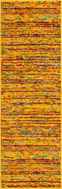 Yellow 2' x 6' Calypso Runner Area Rug 100% Polypropylene With Cotton Backing Colorful Vivid Traditional Design Carpet for Living Office Dining Rooms for Sale at Rug Engine