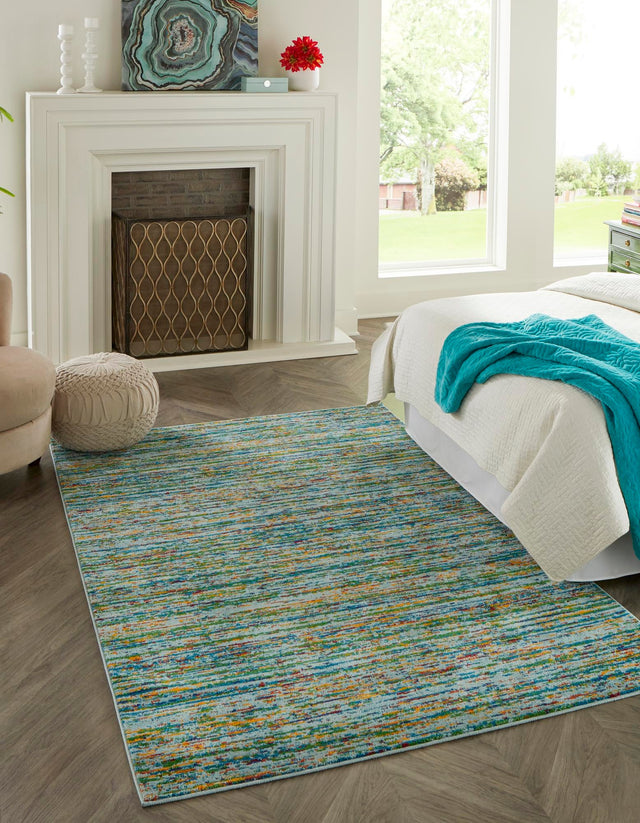 Aqua 1' 4 x 1' 4 Calypso Sample Area Rug 100% Polypropylene With Cotton Backing Colorful Vivid Traditional Design Carpet for Living Office Dining Rooms for Sale at Rug Engine