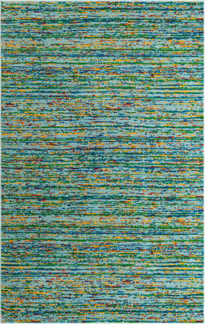 Aqua 5' 3 x 8' Calypso Rectangle Area Rug 100% Polypropylene With Cotton Backing Colorful Vivid Traditional Design Carpet for Living Office Dining Rooms for Sale at Rug Engine