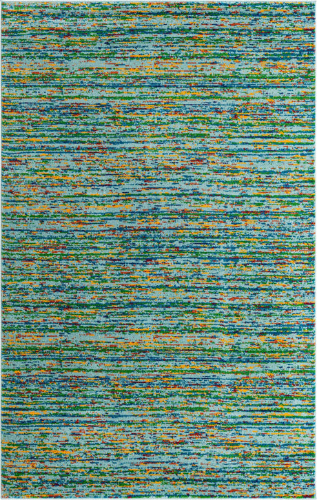 Aqua 5' 3 x 8' Calypso Rectangle Area Rug 100% Polypropylene With Cotton Backing Colorful Vivid Traditional Design Carpet for Living Office Dining Rooms for Sale at Rug Engine