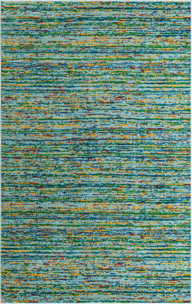 Aqua 5' 3 x 8' Calypso Rectangle Area Rug 100% Polypropylene With Cotton Backing Colorful Vivid Traditional Design Carpet for Living Office Dining Rooms for Sale at Rug Engine