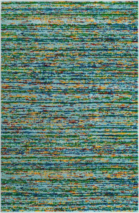 Aqua 4' x 6' Calypso Rectangle Area Rug 100% Polypropylene With Cotton Backing Colorful Vivid Traditional Design Carpet for Living Office Dining Rooms for Sale at Rug Engine