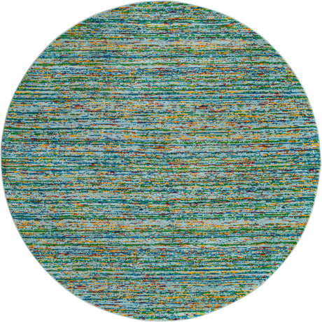 Aqua 7' 10 x 7' 10 Calypso Round Area Rug 100% Polypropylene With Cotton Backing Colorful Vivid Traditional Design Carpet for Living Office Dining Rooms for Sale at Rug Engine