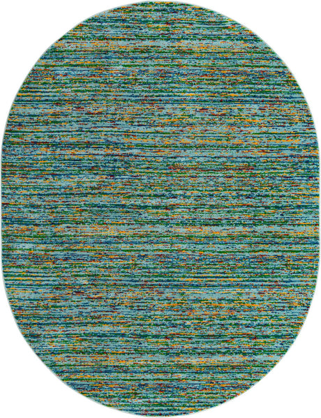 Aqua 7' 10 x 10' Calypso Oval Area Rug 100% Polypropylene With Cotton Backing Colorful Vivid Traditional Design Carpet for Living Office Dining Rooms for Sale at Rug Engine