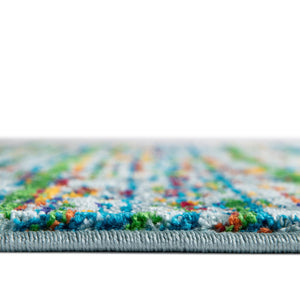 Aqua 2' 7 x 12' Calypso Runner Area Rug 100% Polypropylene With Cotton Backing Colorful Vivid Traditional Design Carpet for Living Office Dining Rooms for Sale at Rug Engine