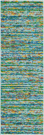 Aqua 2' x 6' Calypso Runner Area Rug 100% Polypropylene With Cotton Backing Colorful Vivid Traditional Design Carpet for Living Office Dining Rooms for Sale at Rug Engine