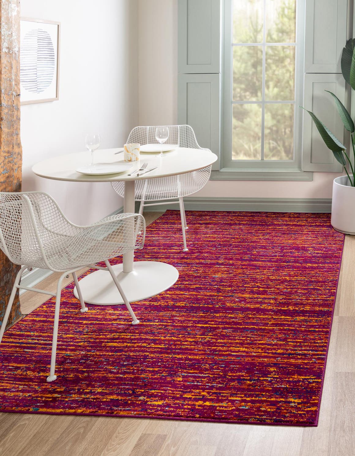 Pink 7' 10 x 10' Calypso Rectangle Area Rug 100% Polypropylene With Cotton Backing Colorful Vivid Traditional Design Carpet for Living Office Dining Rooms for Sale at Rug Engine