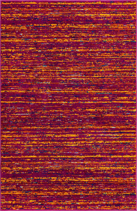 Pink 4' x 6' Calypso Rectangle Area Rug 100% Polypropylene With Cotton Backing Colorful Vivid Traditional Design Carpet for Living Office Dining Rooms for Sale at Rug Engine