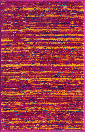 Pink 2' x 3' Calypso Rectangle Area Rug 100% Polypropylene With Cotton Backing Colorful Vivid Traditional Design Carpet for Living Office Dining Rooms for Sale at Rug Engine