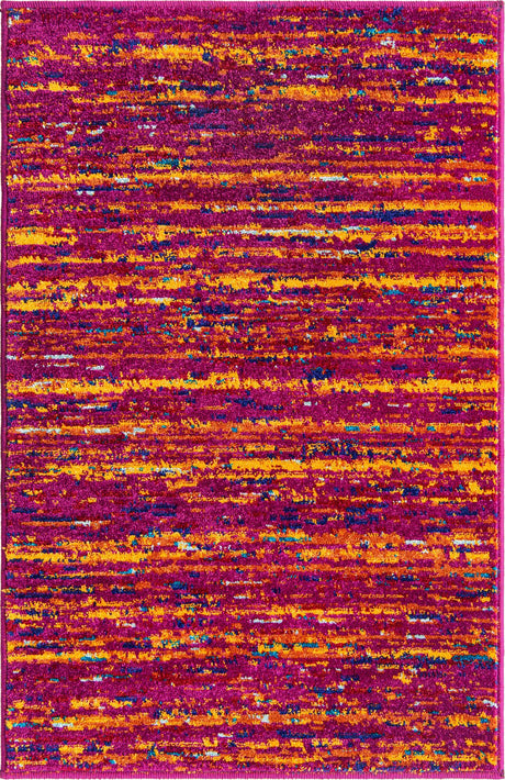 Pink 2' x 3' Calypso Rectangle Area Rug 100% Polypropylene With Cotton Backing Colorful Vivid Traditional Design Carpet for Living Office Dining Rooms for Sale at Rug Engine