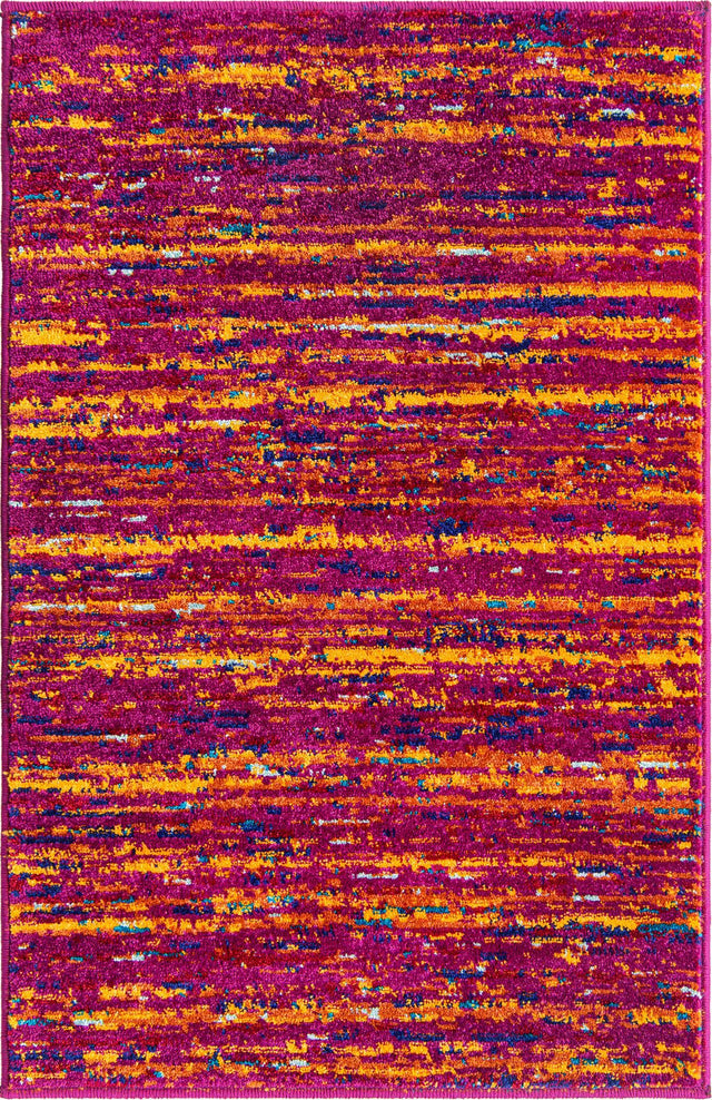 Pink 2' x 3' Calypso Rectangle Area Rug 100% Polypropylene With Cotton Backing Colorful Vivid Traditional Design Carpet for Living Office Dining Rooms for Sale at Rug Engine