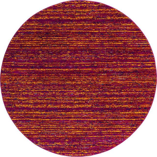 Pink 7' 10 x 7' 10 Calypso Round Area Rug 100% Polypropylene With Cotton Backing Colorful Vivid Traditional Design Carpet for Living Office Dining Rooms for Sale at Rug Engine